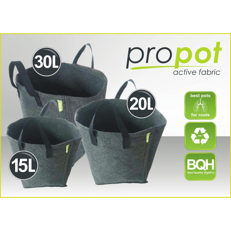 Pot textile ProPot noir Garden High Pro 15L